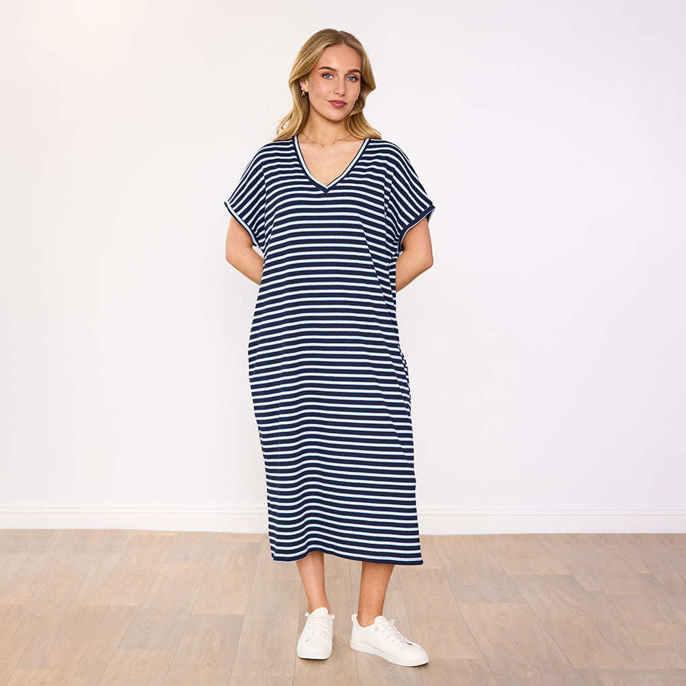 Rory Dress (Navy Stripe)