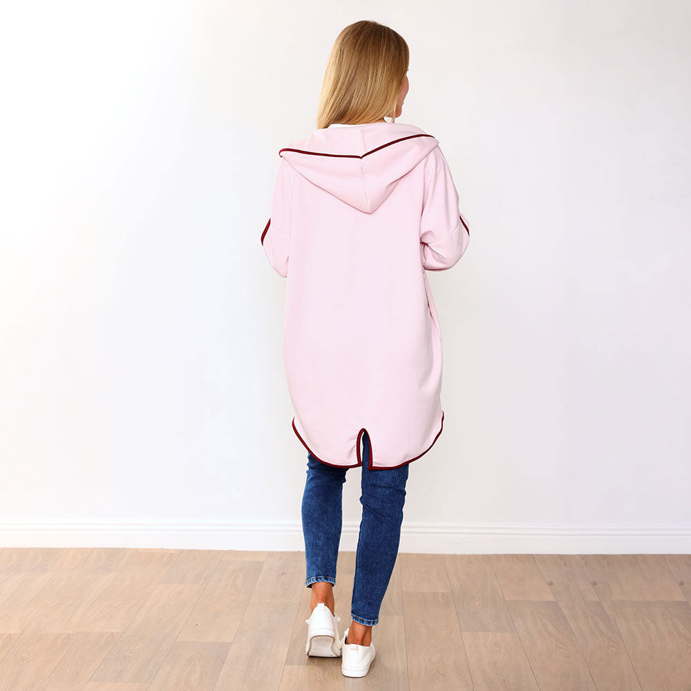 Rosie Hoody (Pink/Wine Trim)