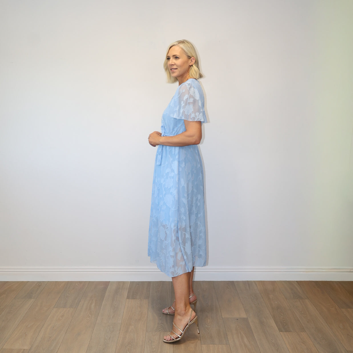 Rosie Floral Wrap Dress (Blue)
