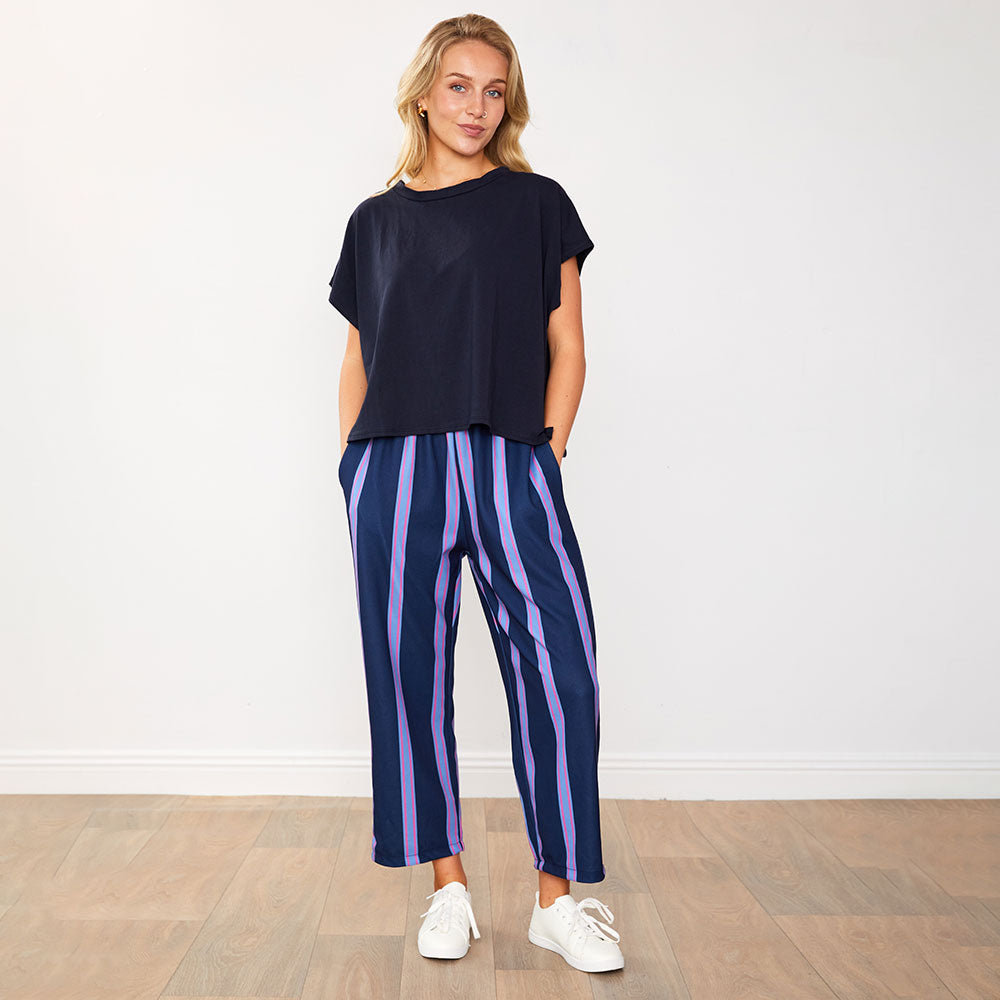 Roxy Set (Navy/Light Navy Stripe)