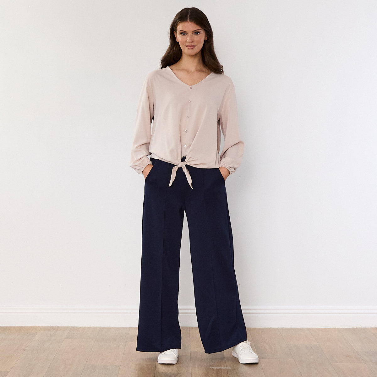 Sandra Tie Top (Beige)