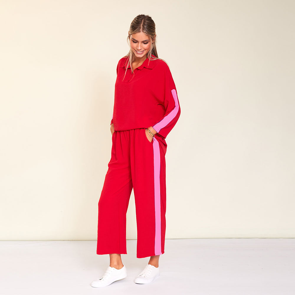 Clara Co-Ord (Red/Pink Stripe)