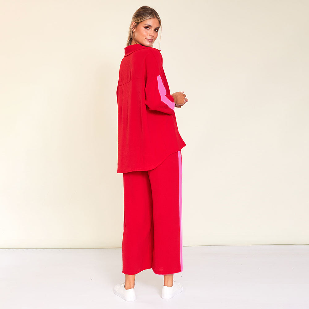 Clara Co-Ord (Red/Pink Stripe)