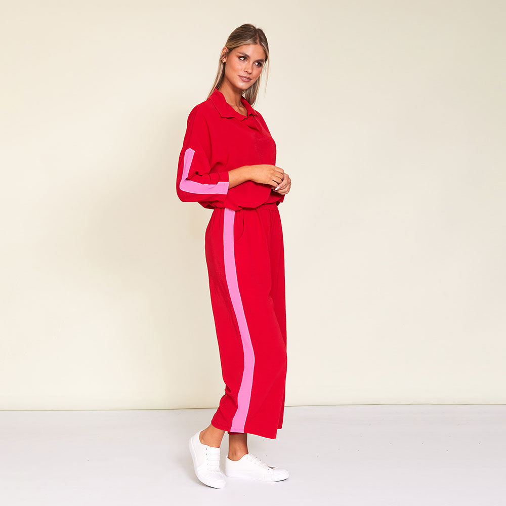Clara Co-Ord (Red/Pink Stripe)