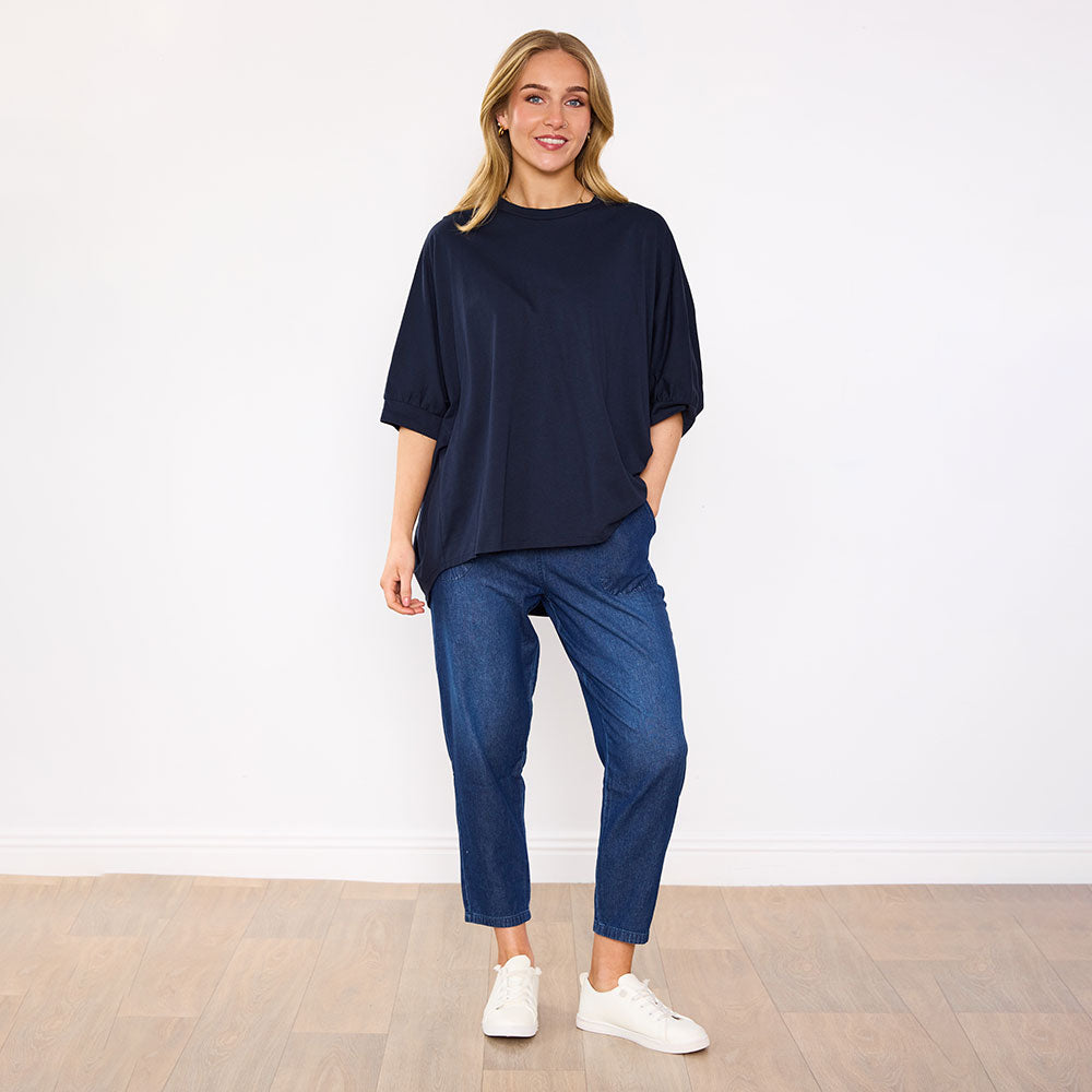 Sienna Oversized Top (Navy)