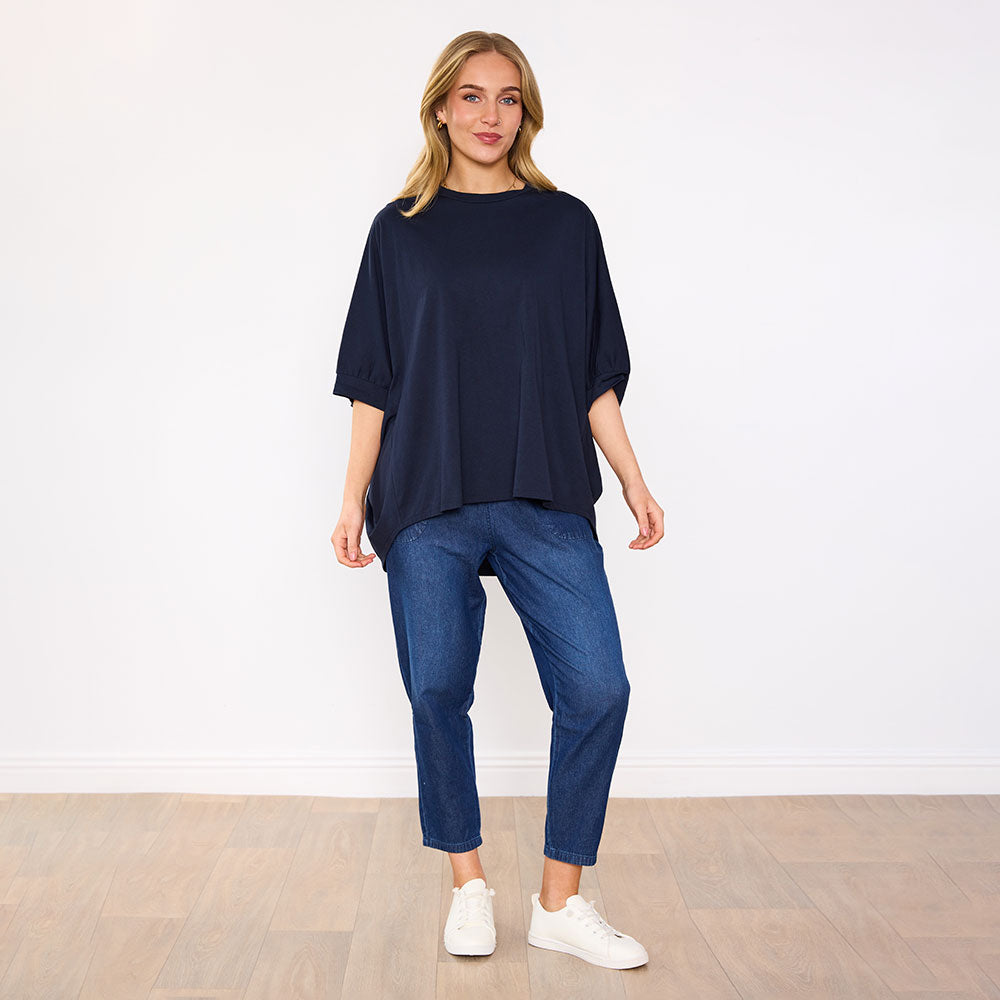 Sienna Oversized Top (Navy)