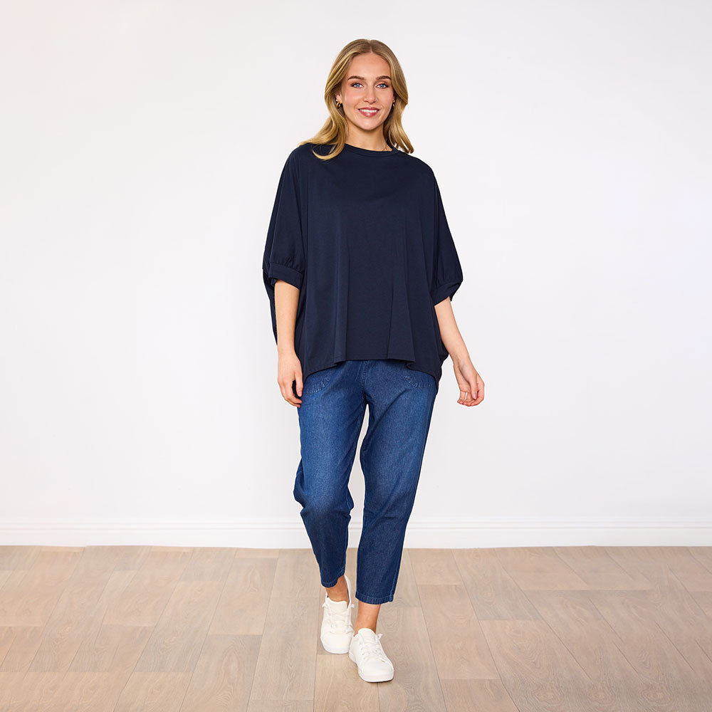 Sienna Oversized Top (Navy)
