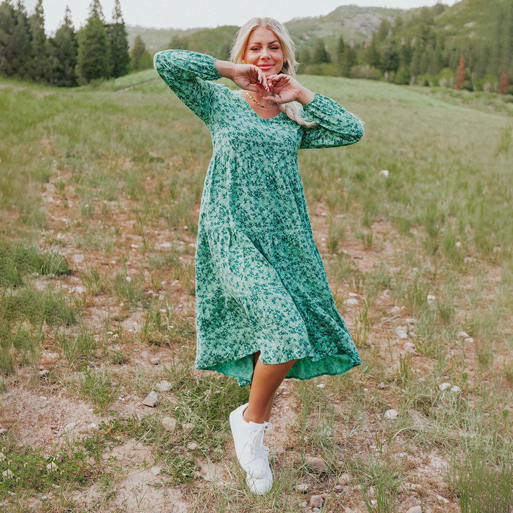 Sofia Dress (Floral Green)