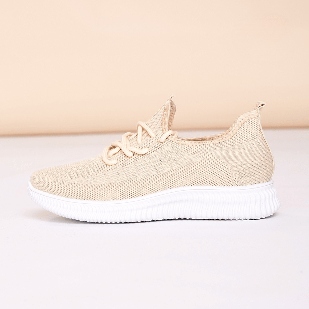 Rea Trainers in beige – super soft fabric upper, lace up