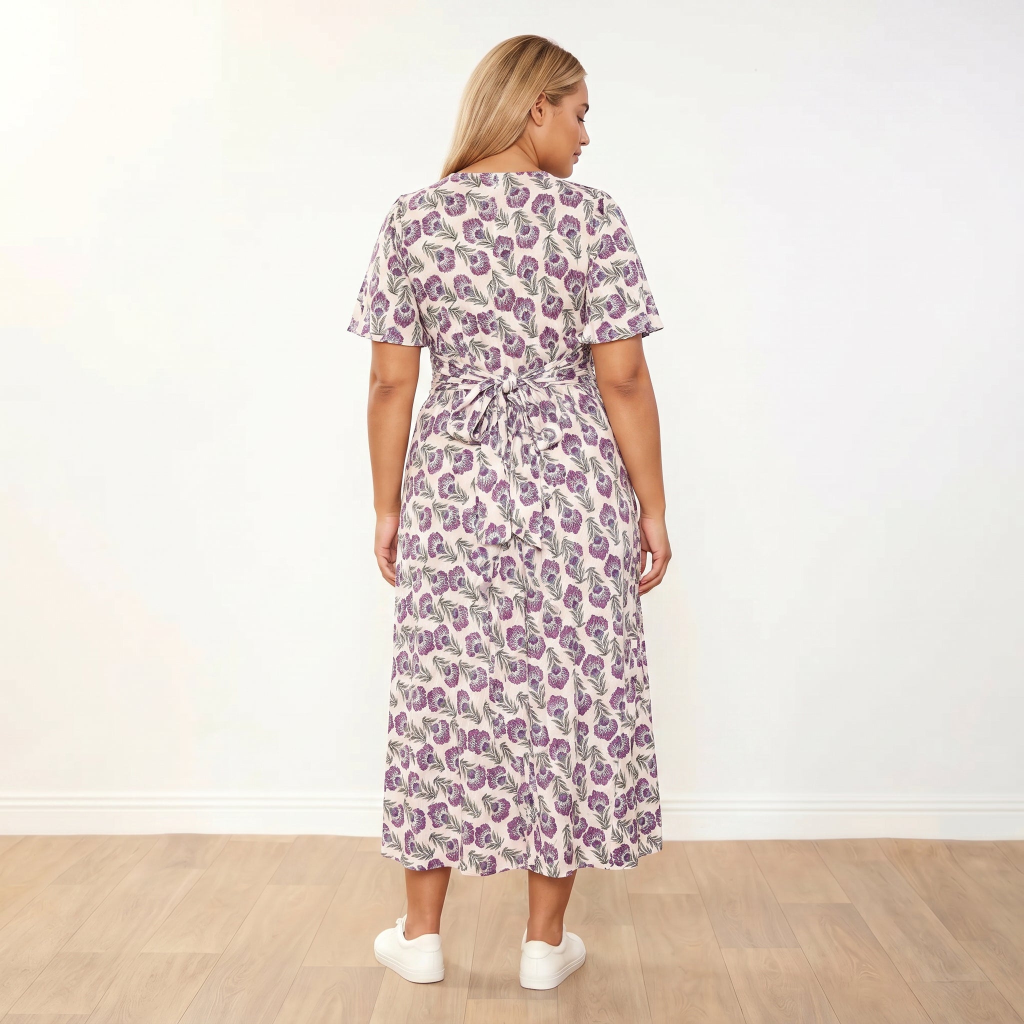 Teagan Dress in safflower lilac floral print – women's dress – view 15