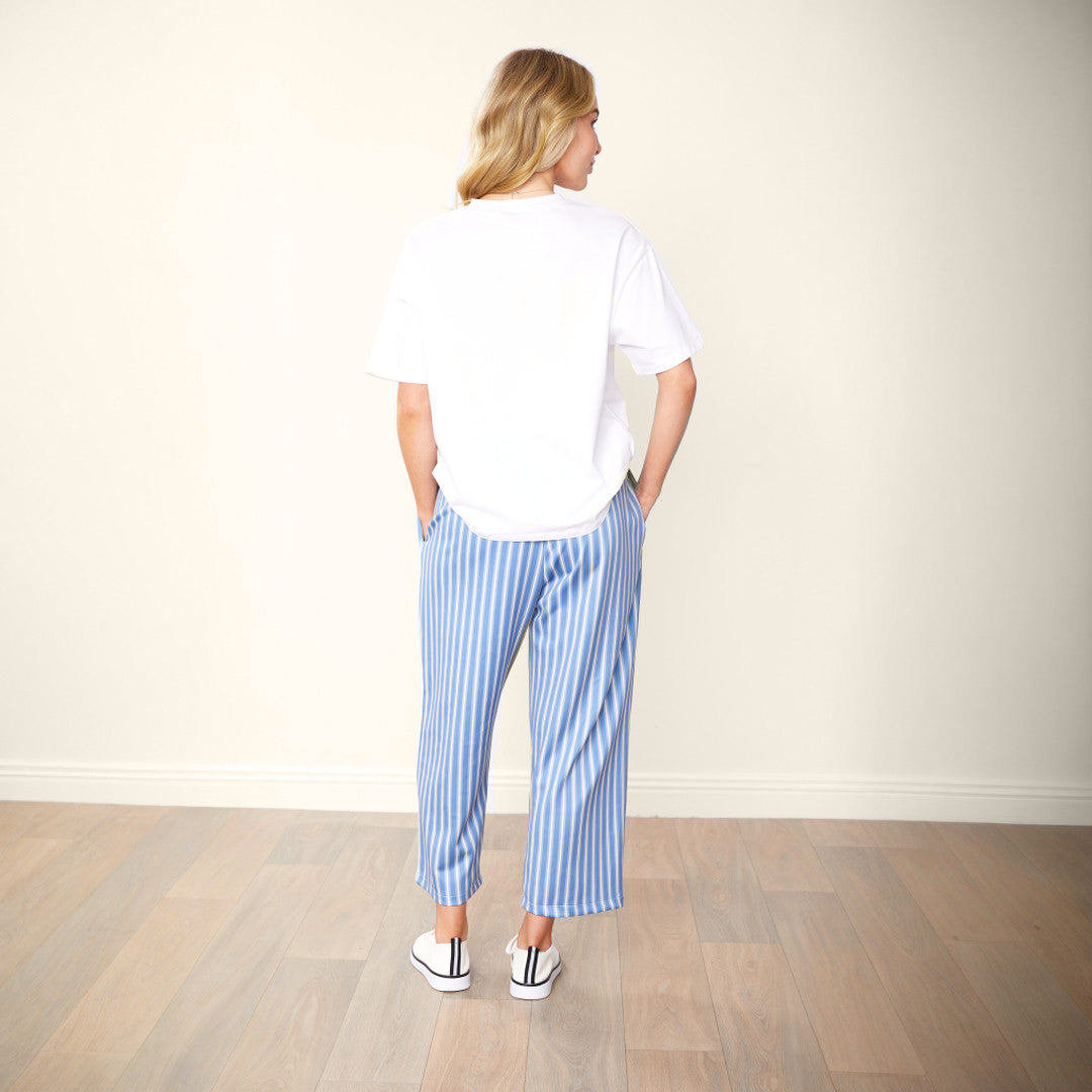 Tessa Trousers (Blue/Grey Stripe)