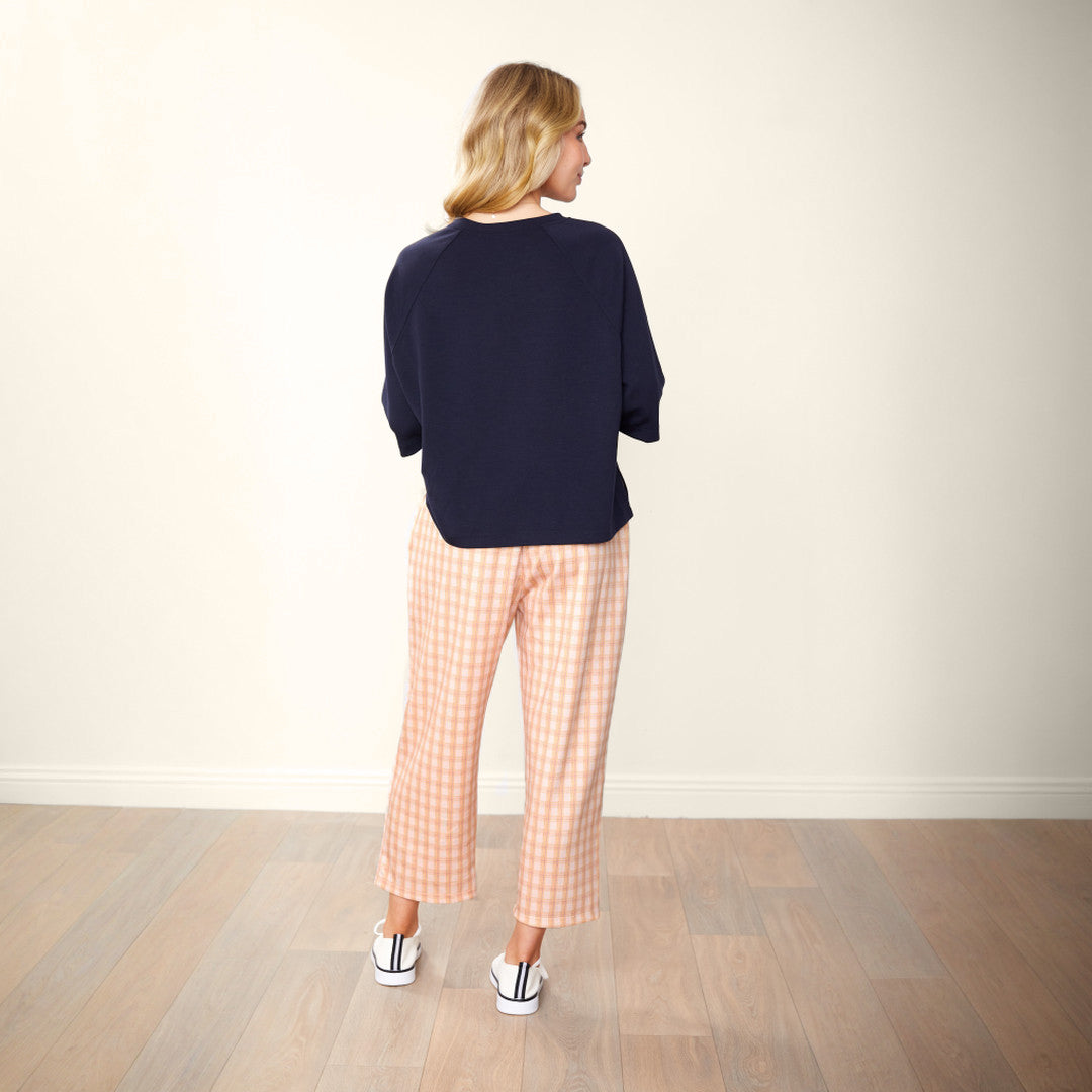 Tessa Trouser Apricot & Green Grid (2 for €61)