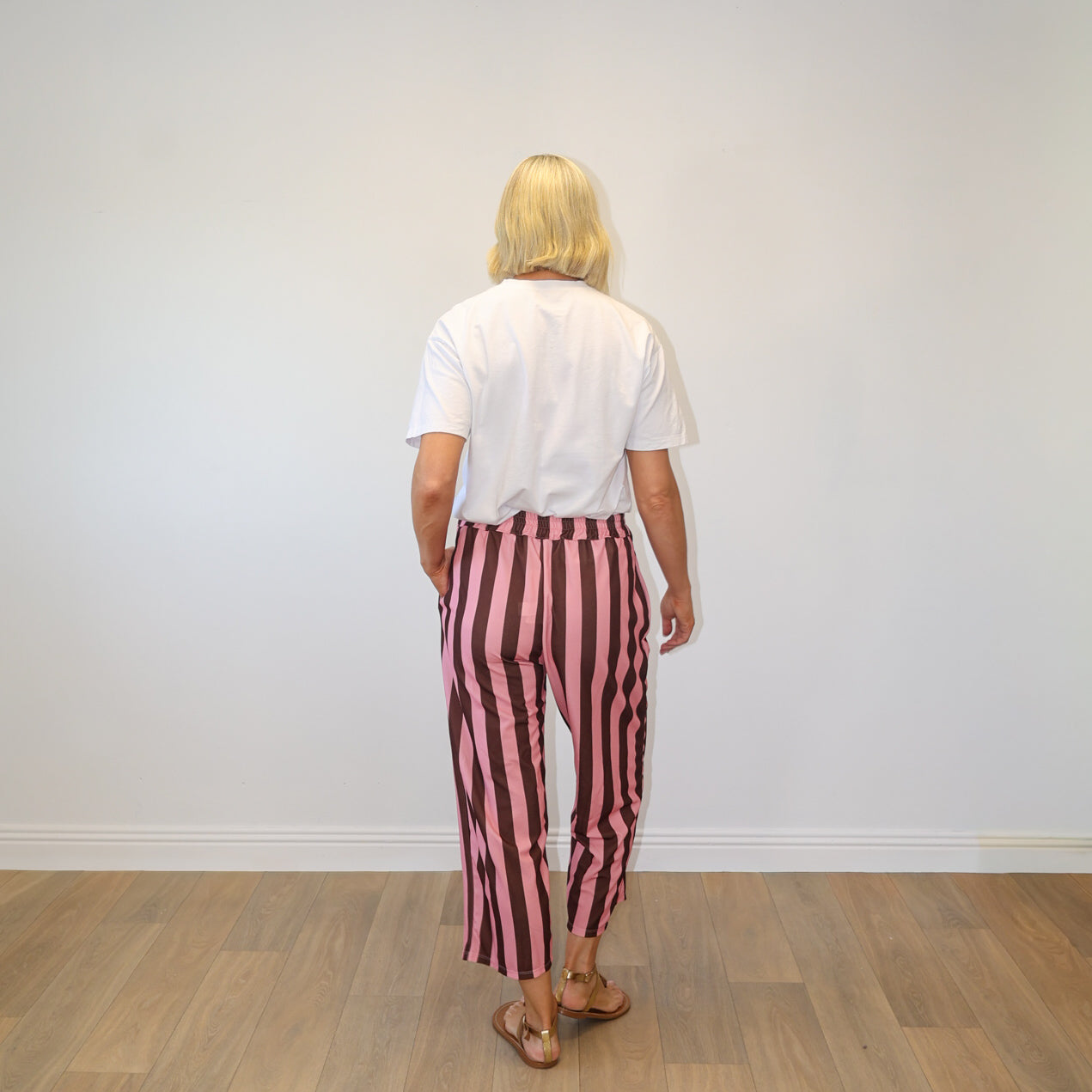 Tessa Trousers (Brown/Pink Stripe)