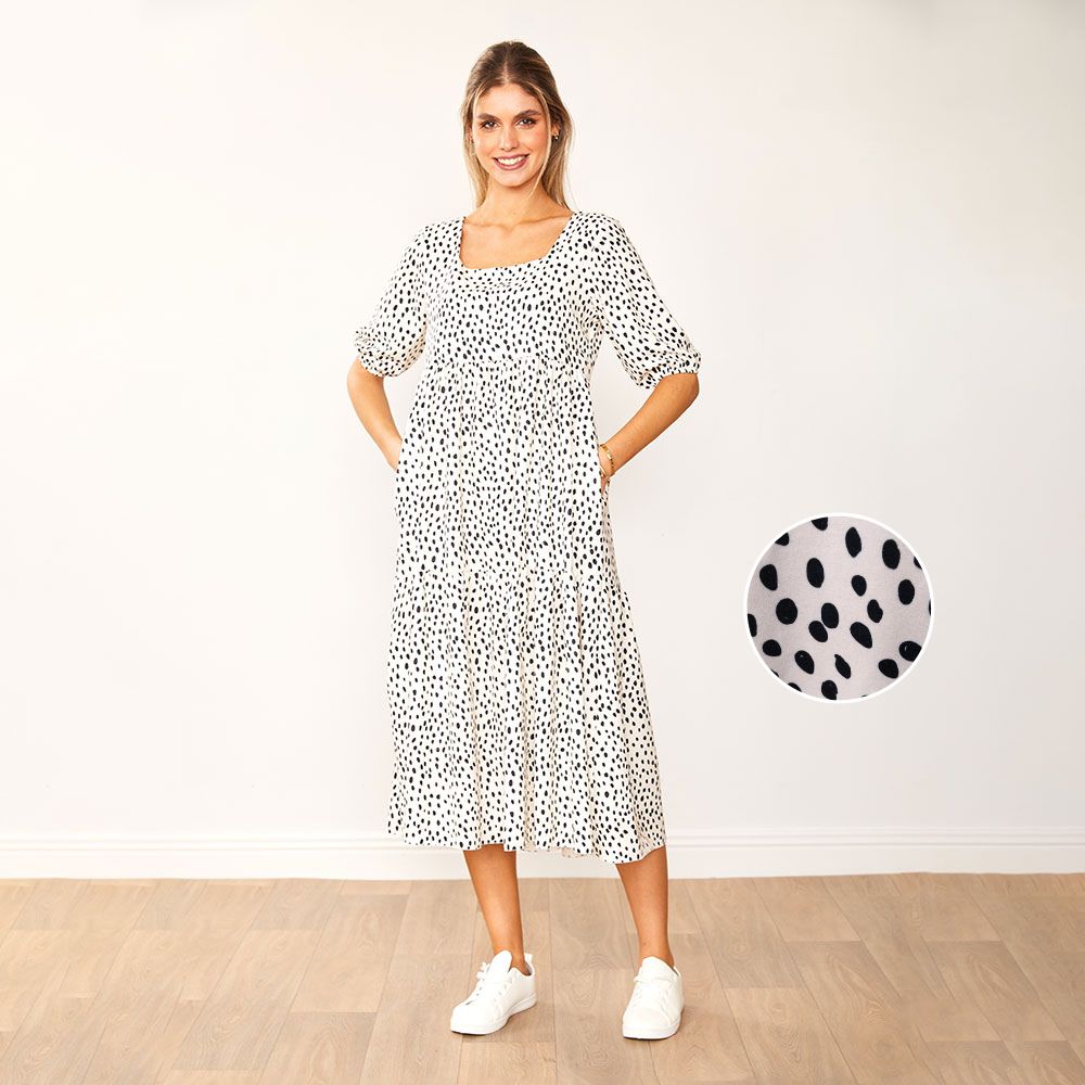 Delta Dress (Black Polka Dot)