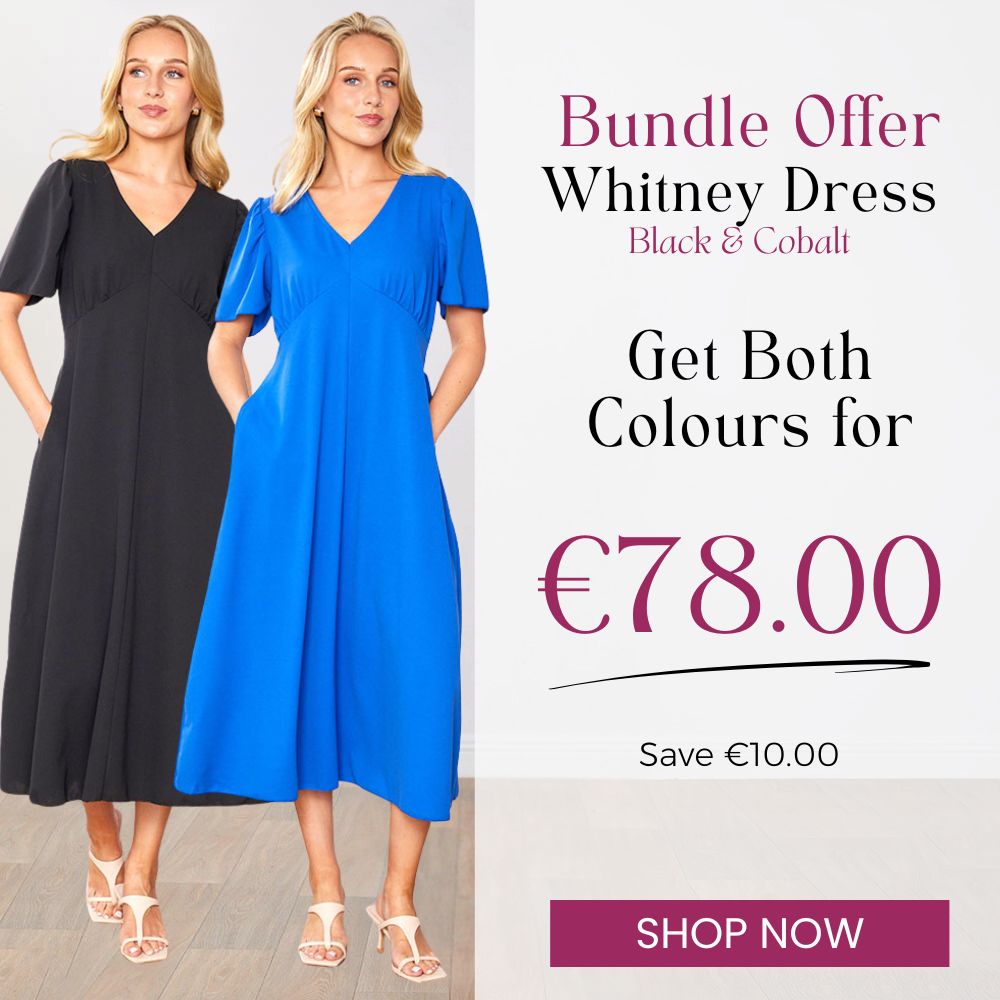 Whitney Dress Black & Cobalt -(2 for €78)