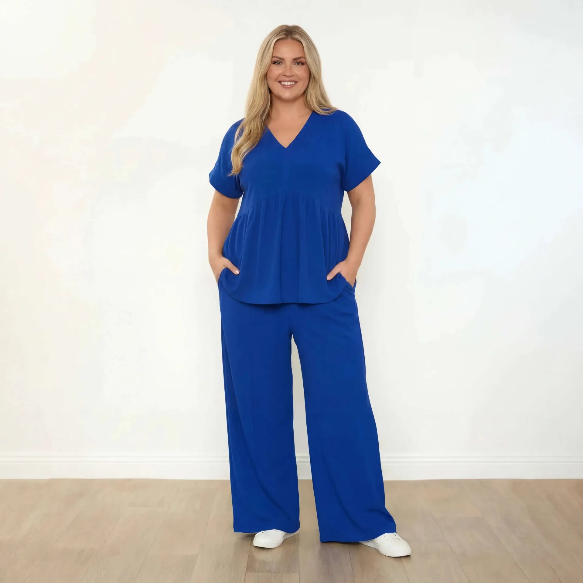 Tommy Co-Ord Cobalt Plus Size - Front view