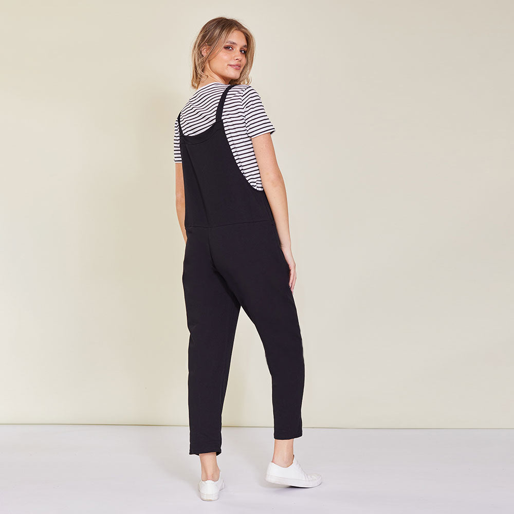 Ashley Dungaree (Black) & Betsy Top (Black stripe) for €53