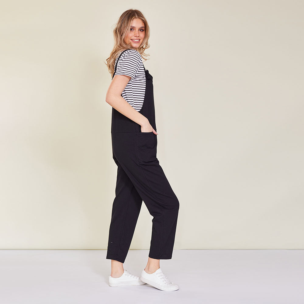 Ashley Dungaree (Black) & Betsy Top (Black stripe) for €53