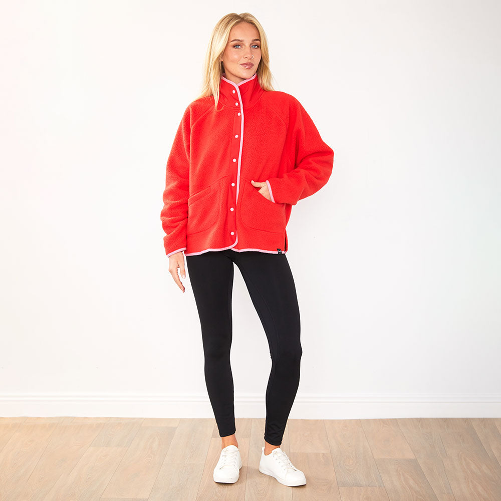 Molly Fleece Jacket (Coral Red/Pink Trim) & Alexa Leggings for €78.00