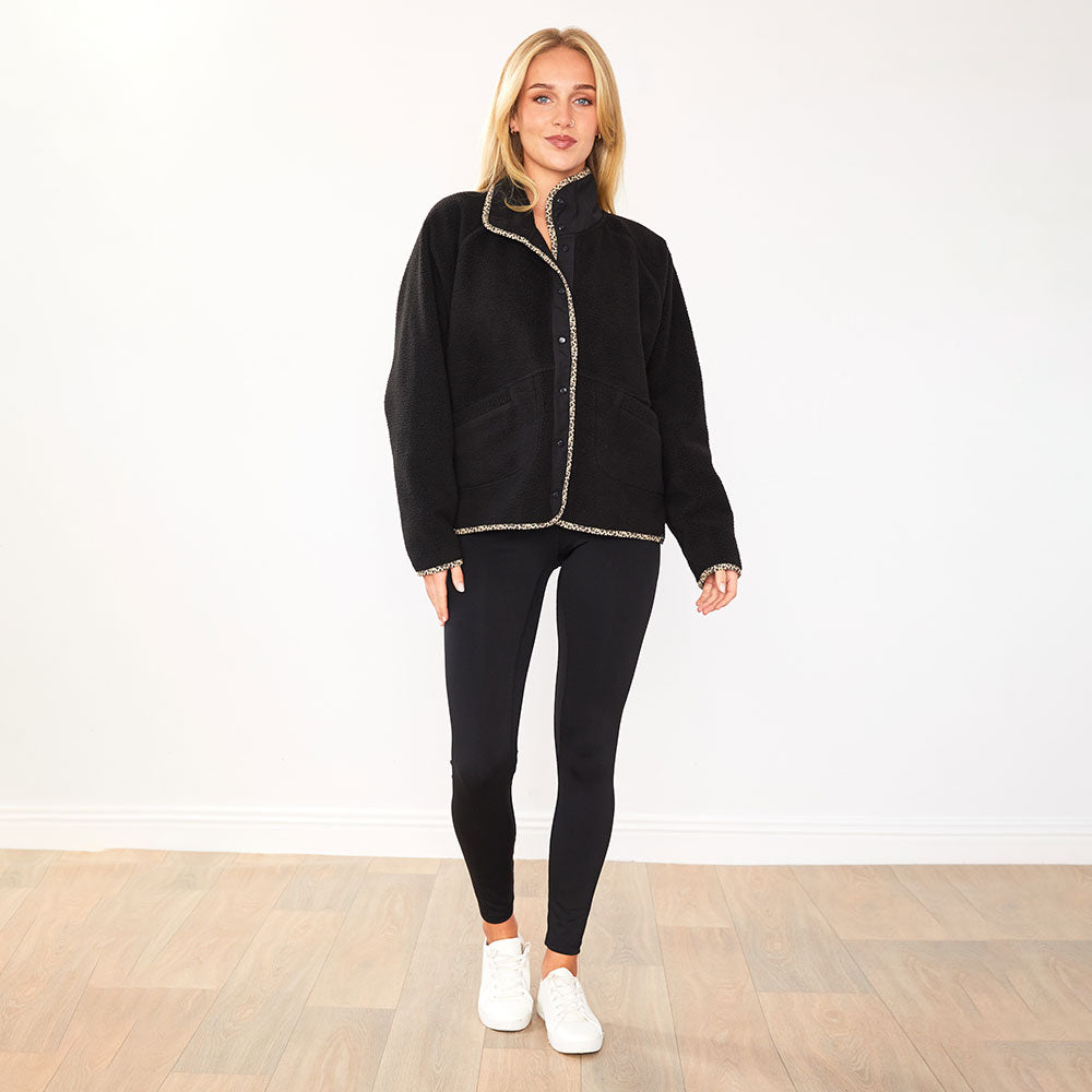 Molly Fleece Jacket (Black/Leopard Trim x Leopard/Black Trim) 2 for €85.00!