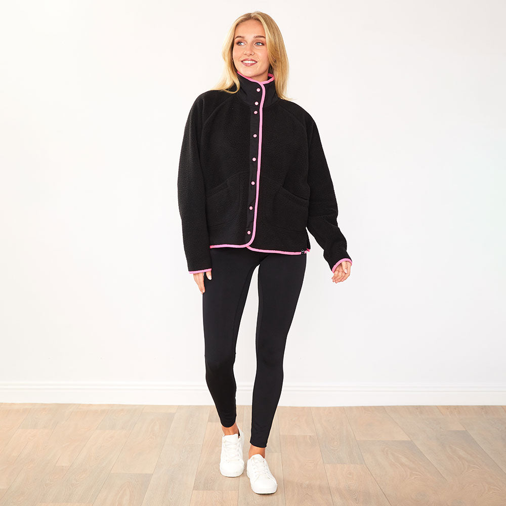 Molly Fleece Jacket (Black/Neon Pink Trim x Black/Leopard Trim) 2 for €99.00!