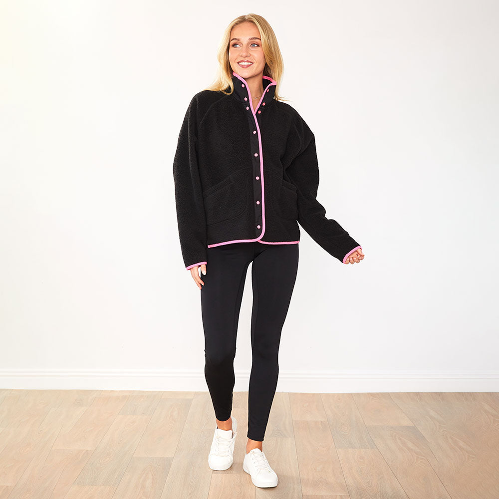 Molly Fleece Jacket (Black/Neon Pink Trim) & Alexa Leggings for €60.00