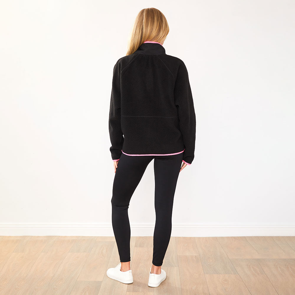 Fleece Jacket (Black/Neon Pink Trim)