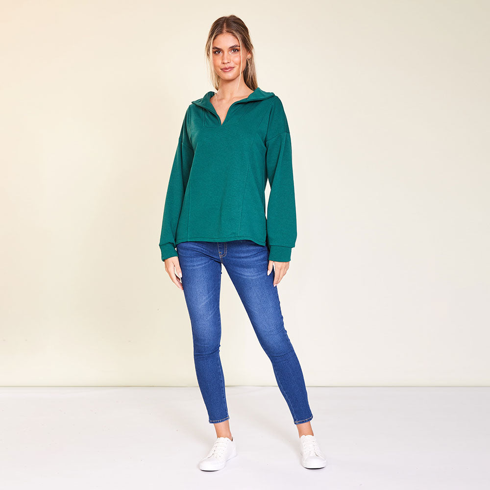 Hailey Jumper ( Beige & Green)