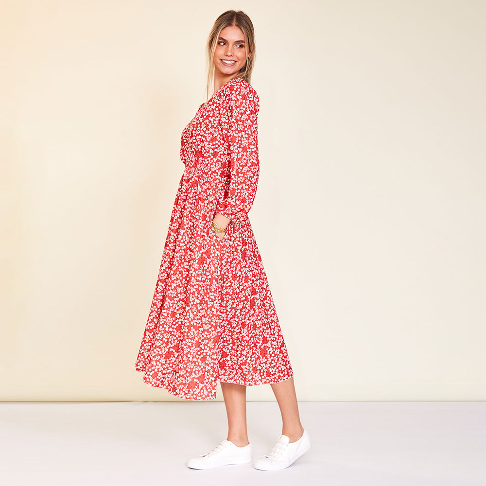 Carrie Dress (Red Daisy)