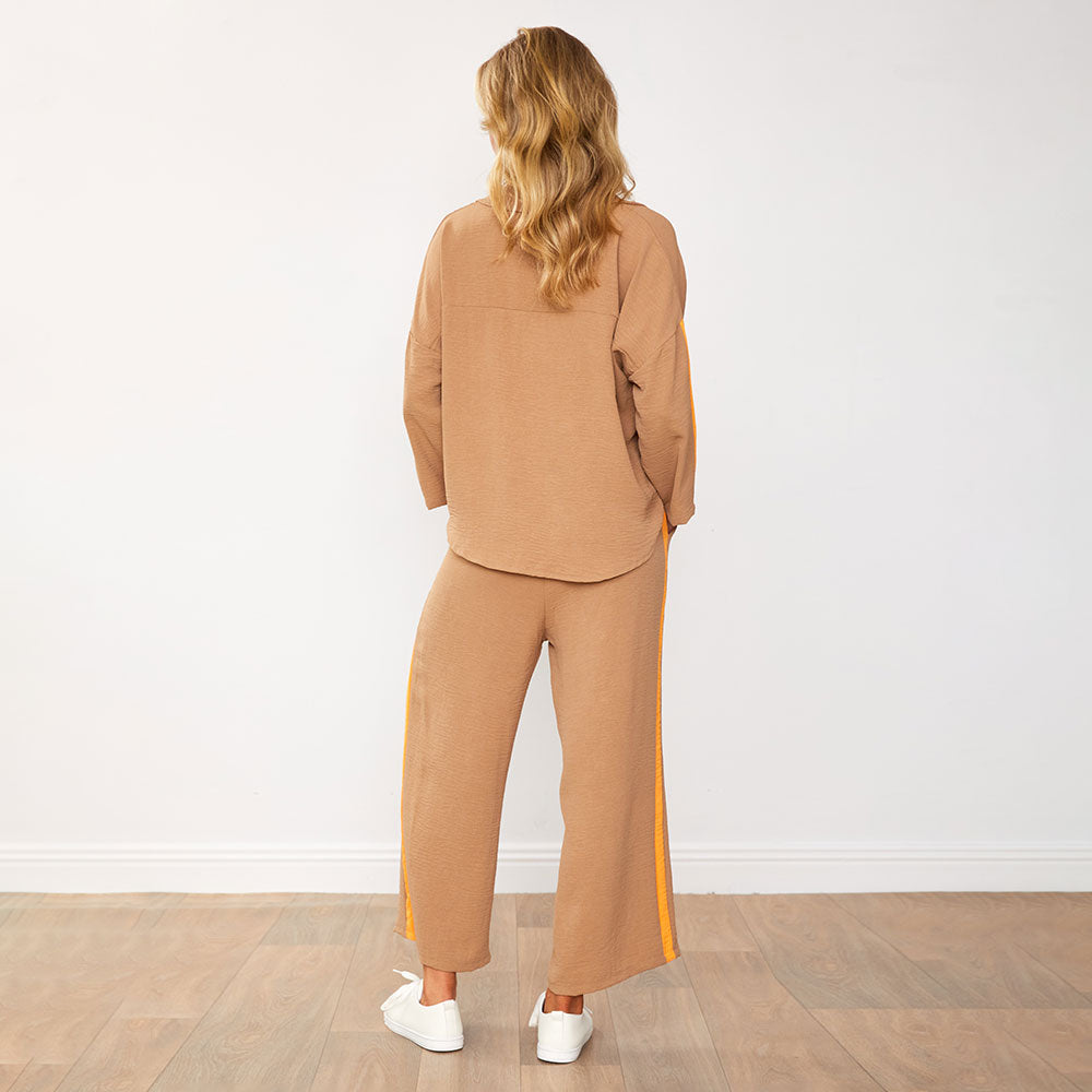 Clara Co-Ord (Mocha/Orange)
