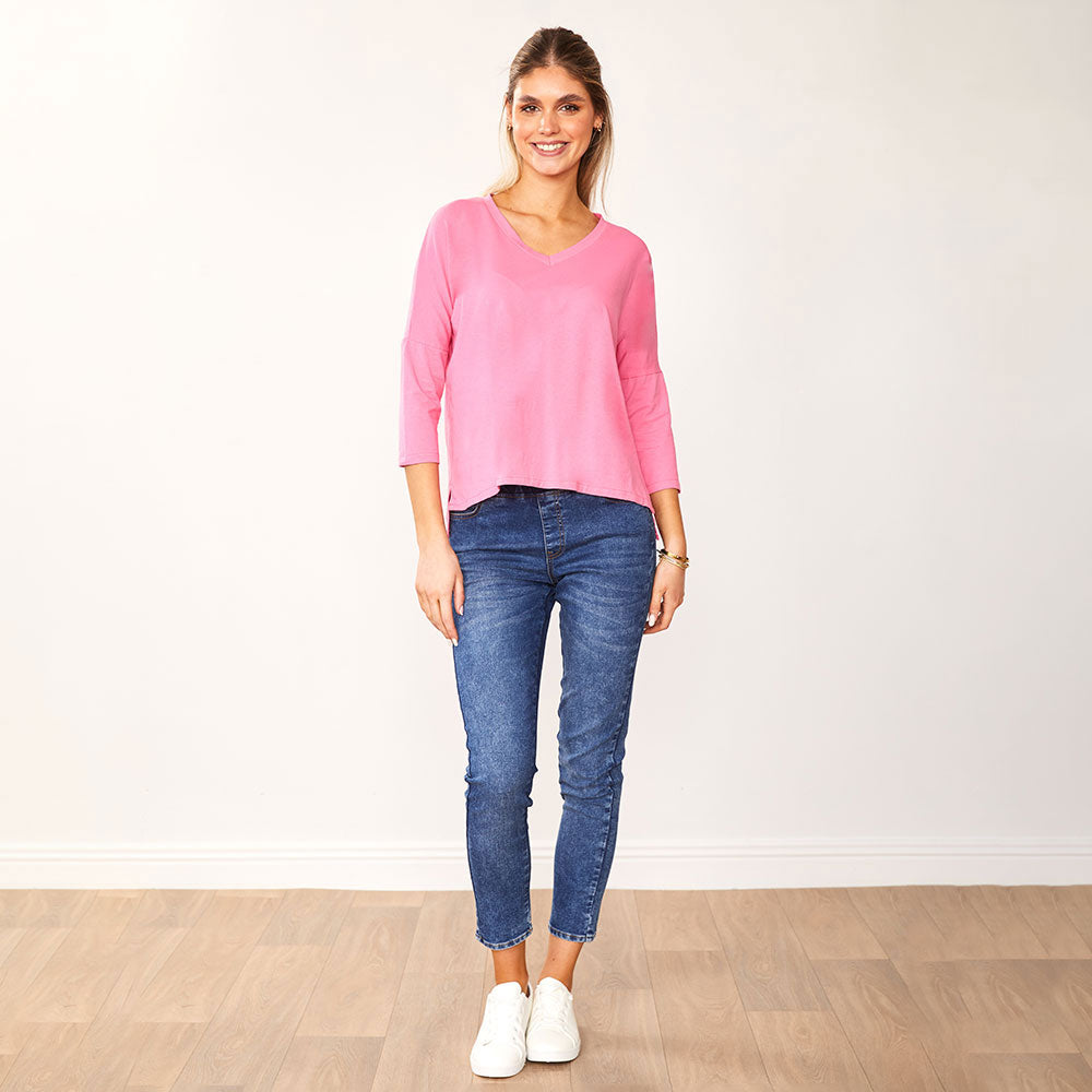Jasmine V Neck Top (Pink)
