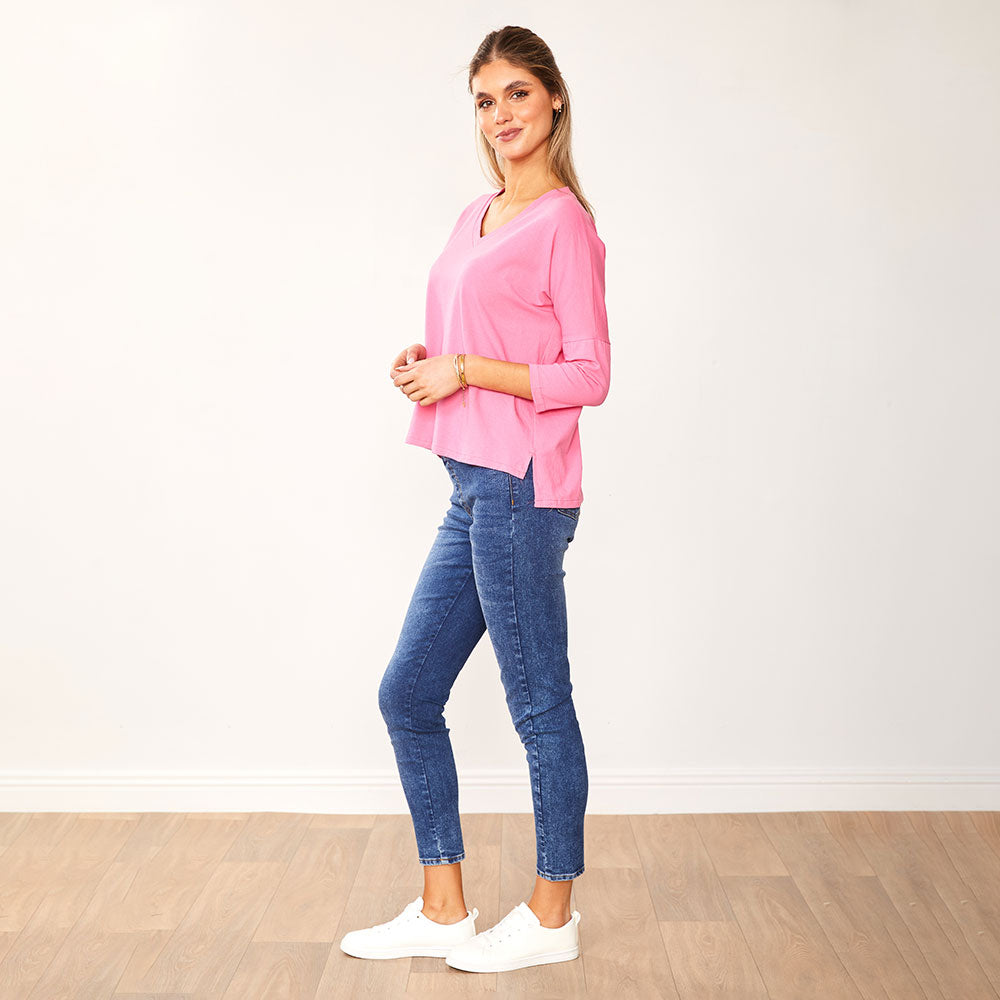 Jasmine V Neck Top (Pink)