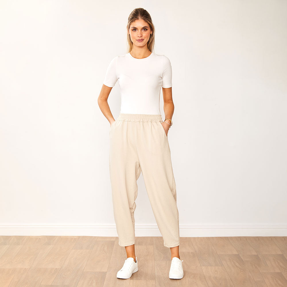 Blaire Trousers (Cream) - The Casual Company