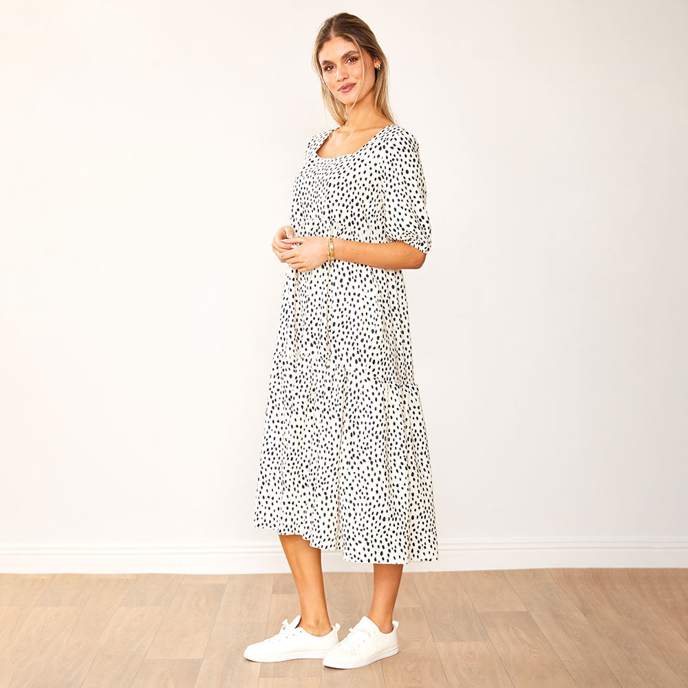 Delta Dress (Black Polka Dot)
