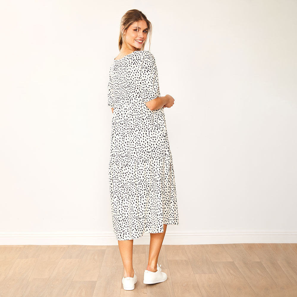 Delta Dress (Black Polka Dot)