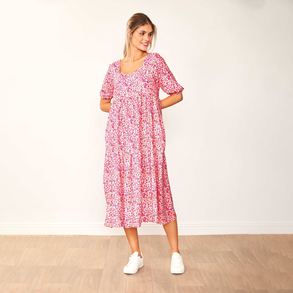 Delta Dress (Fuchsia Floral)