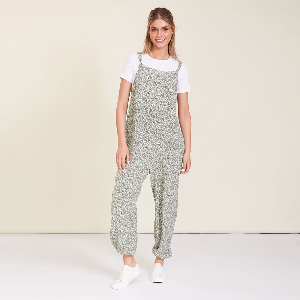 Eden Jumpsuit (Khaki Floral)