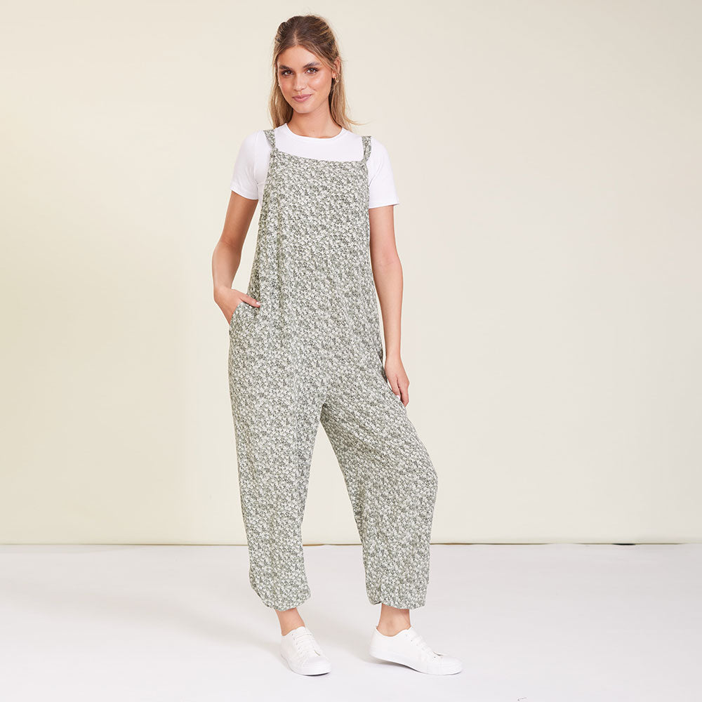 Eden Jumpsuit (Khaki Floral)