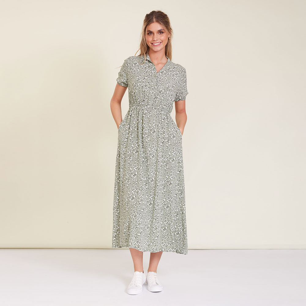 Parker Dress (Khaki Floral)