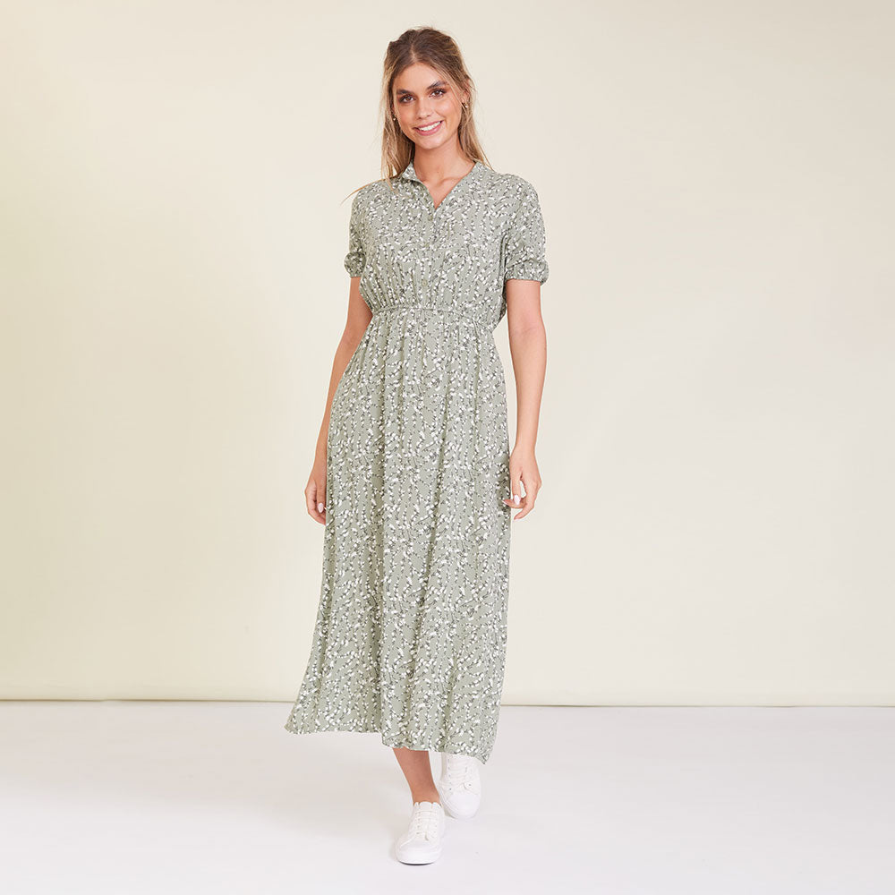 Parker Dress (Khaki Floral)