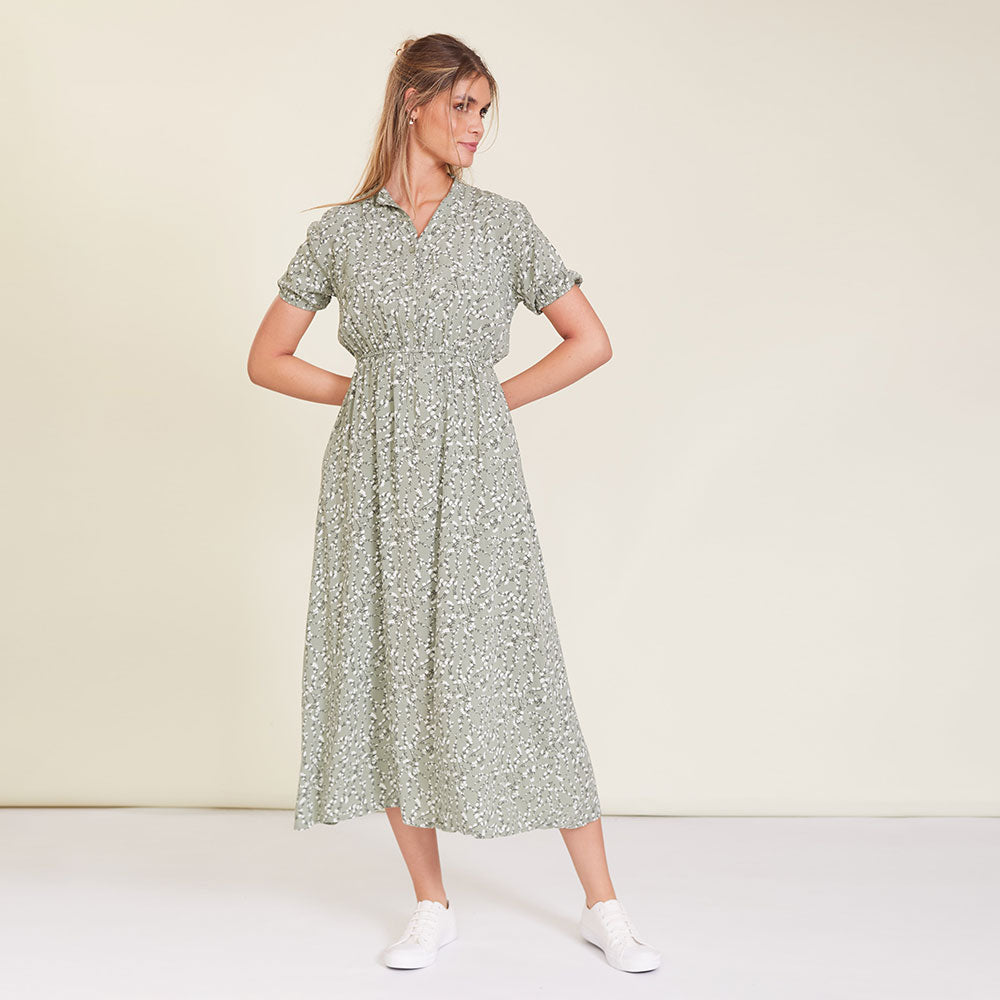 Parker Dress (Khaki Floral)