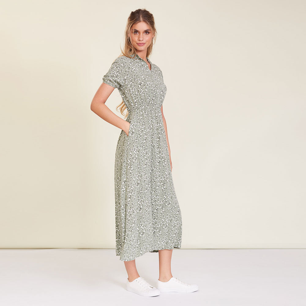 Parker Dress (Khaki Floral)