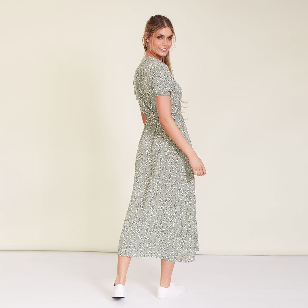 Parker Dress (Khaki Floral)