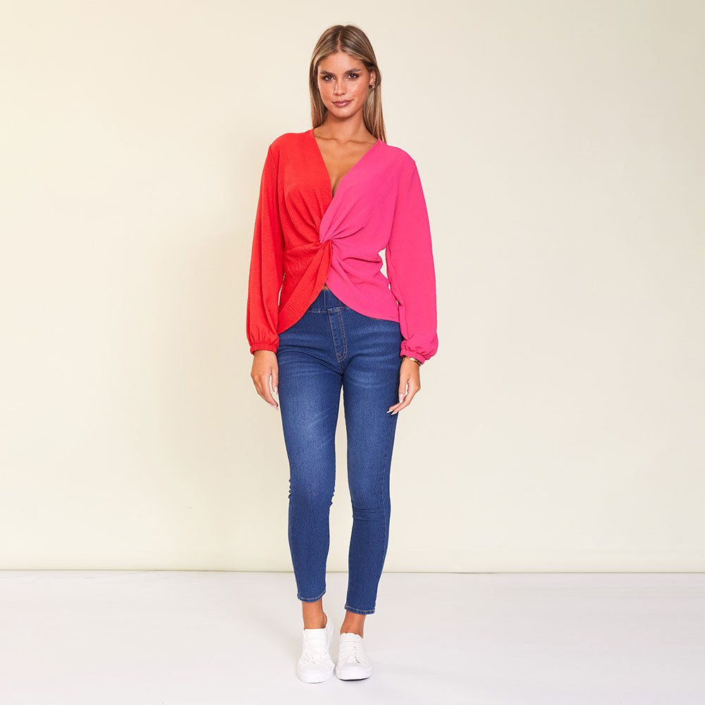 Milly Top (Red/Pink)