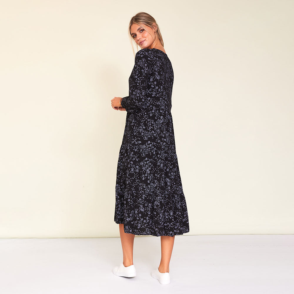 Sofia Dress (Black Floral)
