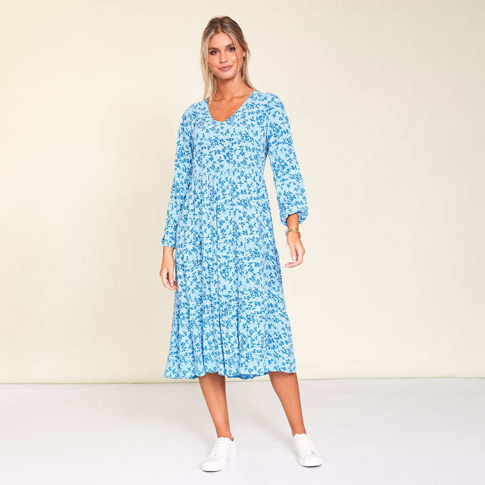 Sofia Dress (Blue Floral)