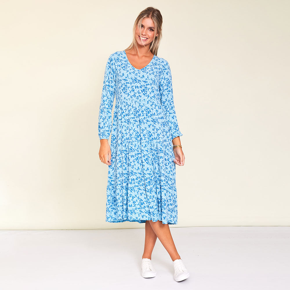 Sofia Dress (Blue Floral)