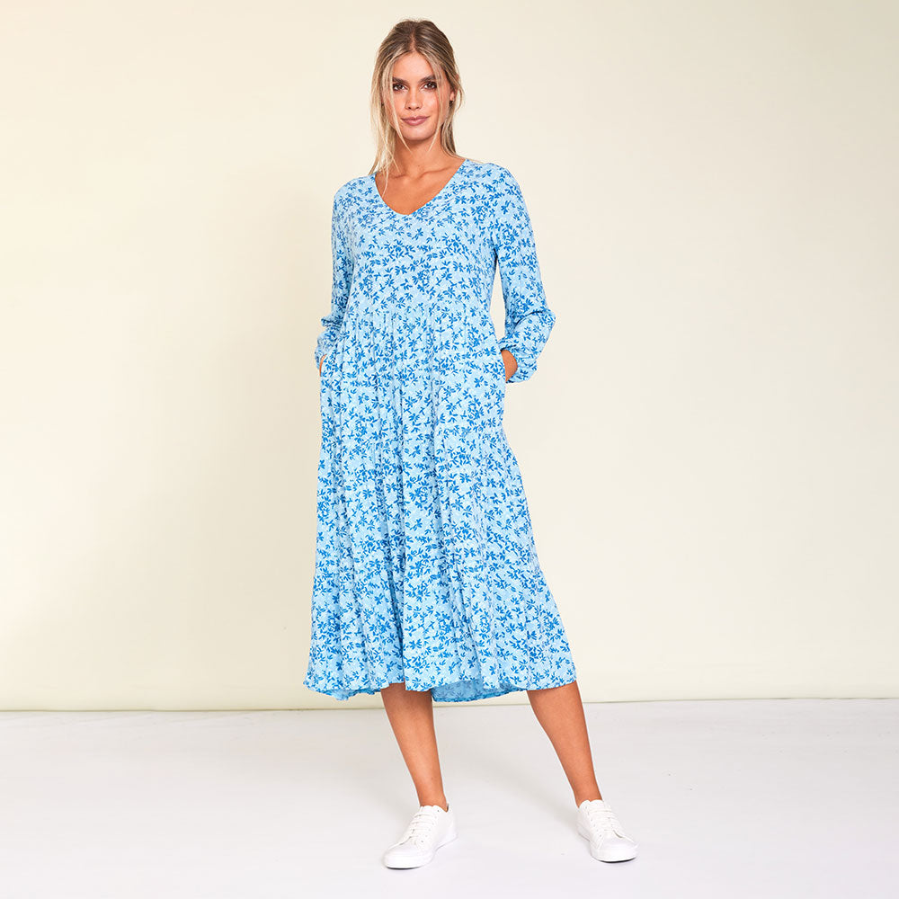 Sofia Dress (Blue Floral)