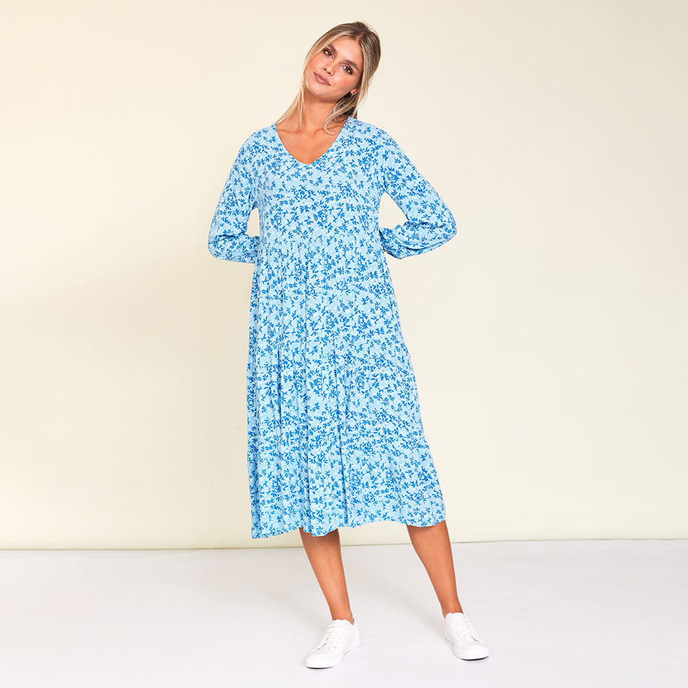Sofia Dress (Blue Floral)