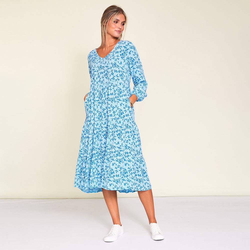 Sofia Dress (Blue Floral)